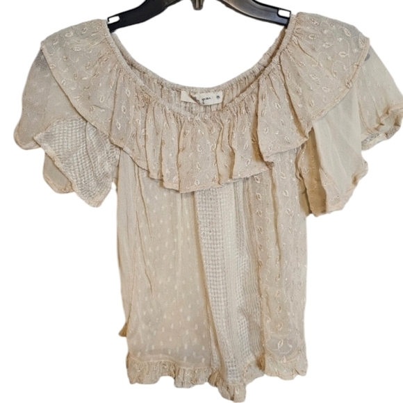 Molly Green Fairy Cottagecore Ruffle Bohemian Pesent Top - Picture 1 of 6